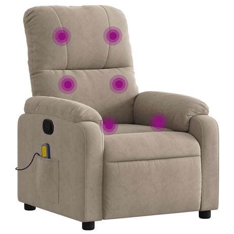 Vidaxl massagestoel microvezelstof taupe