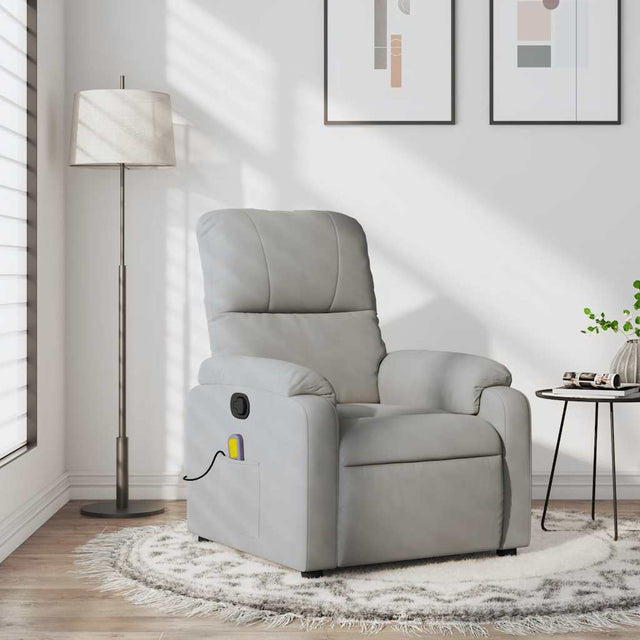Vidaxl massagestoel microvezelstof lichtgrijs