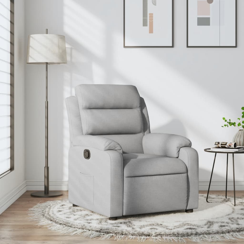 Vidaxl fauteuil verstelbaar stof lichtgrijs