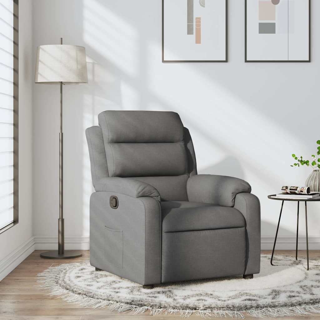 Vidaxl fauteuil verstelbaar stof donkergrijs