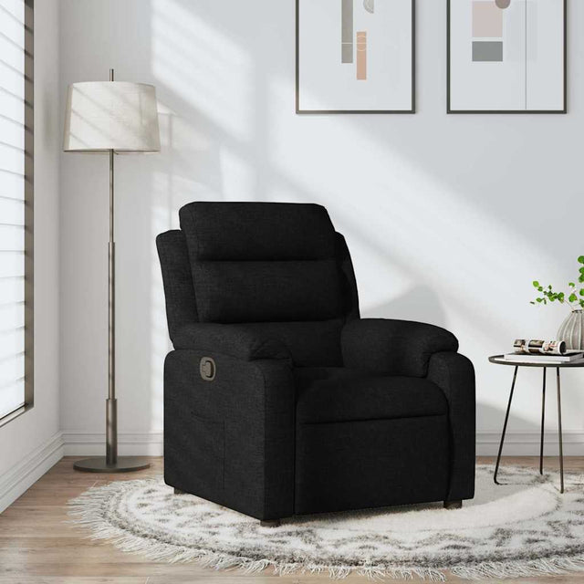 Vidaxl fauteuil verstelbaar stof zwart