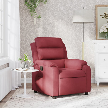 Vidaxl fauteuil verstelbaar stof wijnrood