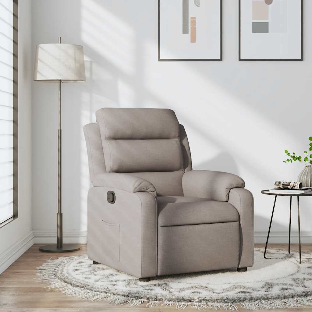 Vidaxl fauteuil verstelbaar stof taupe