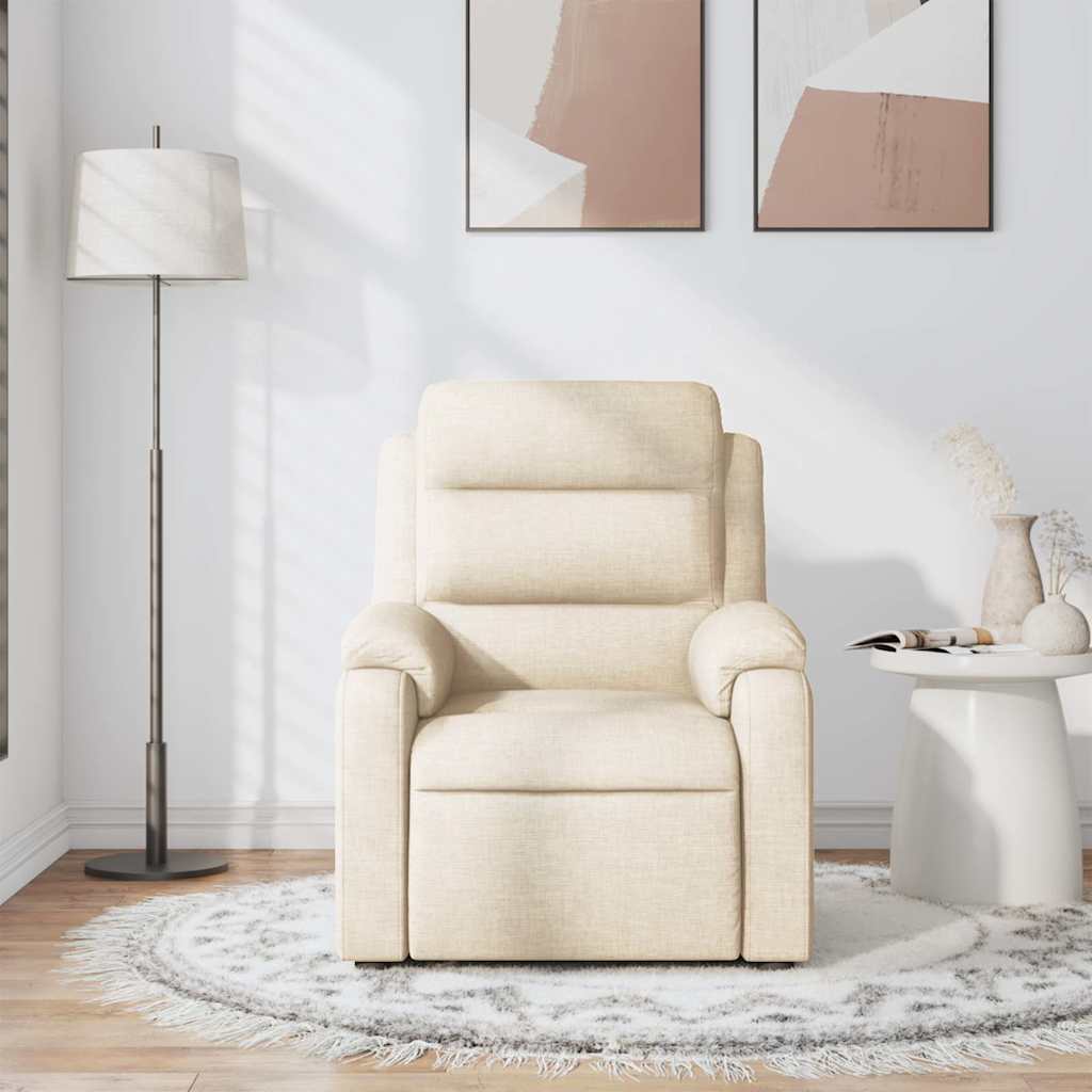 Vidaxl massagestoel verstelbaar stof crèmekleurig