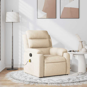 Vidaxl massagestoel verstelbaar stof crèmekleurig