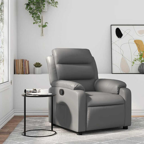 Vidaxl fauteuil verstelbaar kunstleer grijs