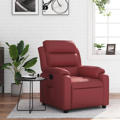 Vidaxl fauteuil verstelbaar kunstleer wijnrood