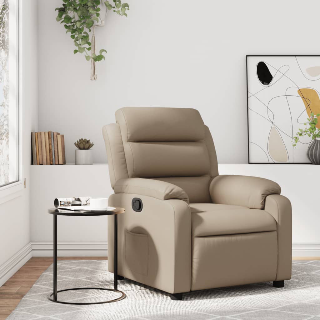 Vidaxl fauteuil verstelbaar kunstleer cappuccinokleurig