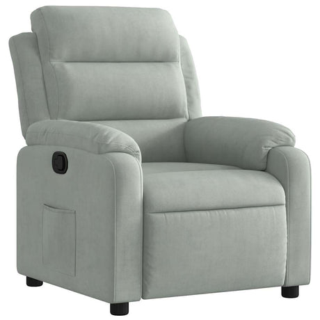 Vidaxl fauteuil verstelbaar fluweel lichtgrijs