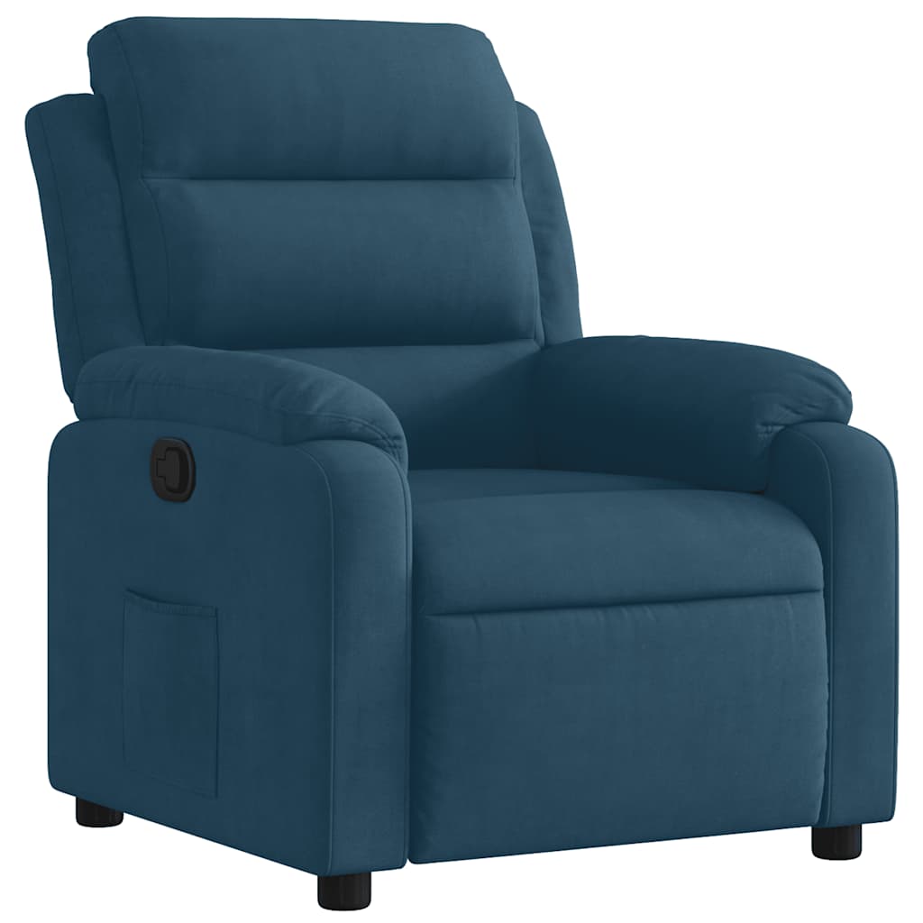 Vidaxl fauteuil verstelbaar fluweel blauw