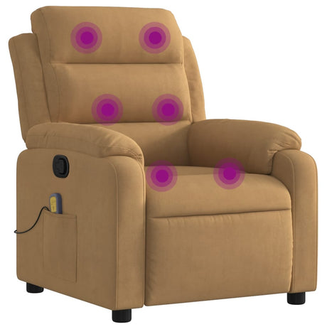 Vidaxl massagestoel verstelbaar fluweel bruin
