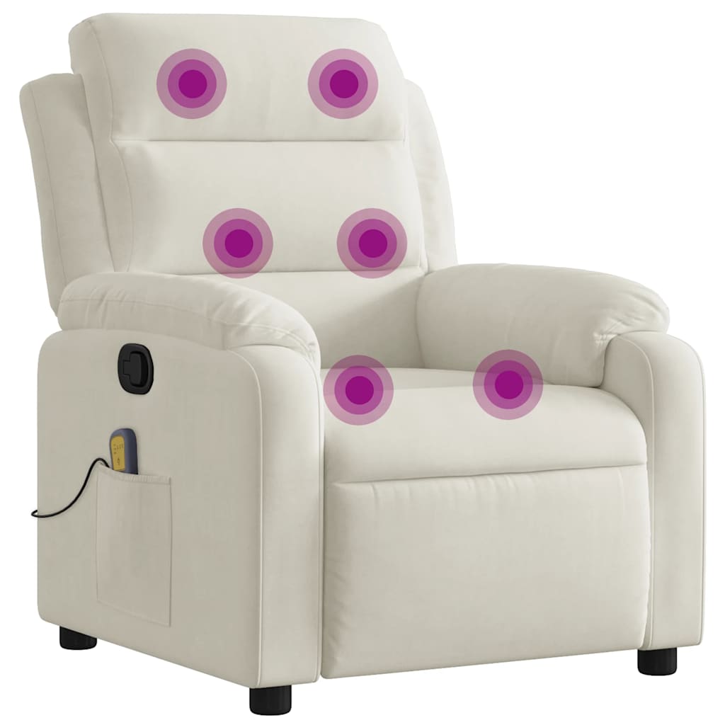 Vidaxl massagestoel verstelbaar fluweel crèmekleurig