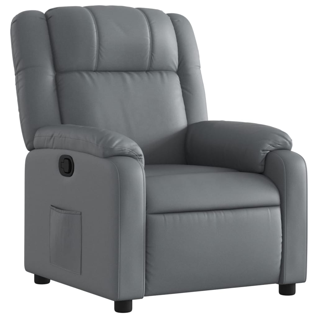 Vidaxl fauteuil verstelbaar kunstleer grijs