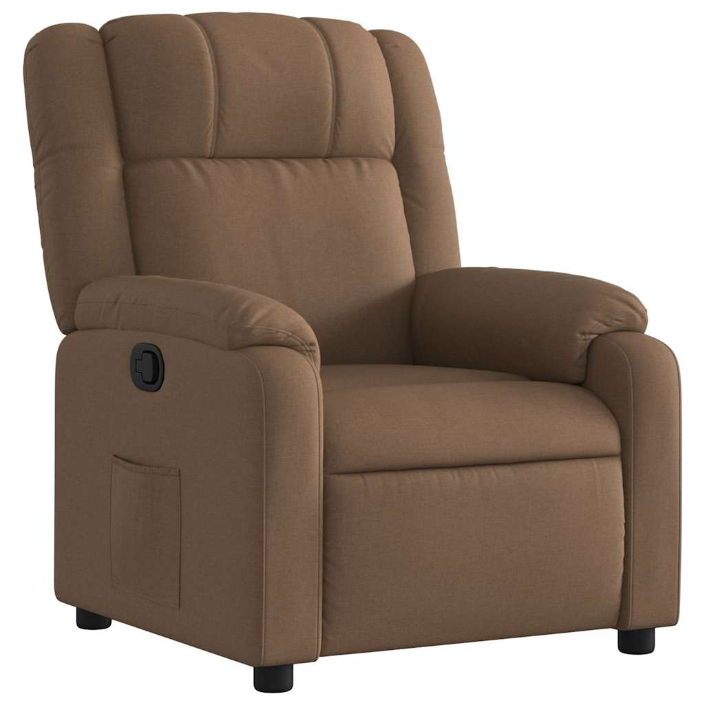 Vidaxl fauteuil verstelbaar stof bruin