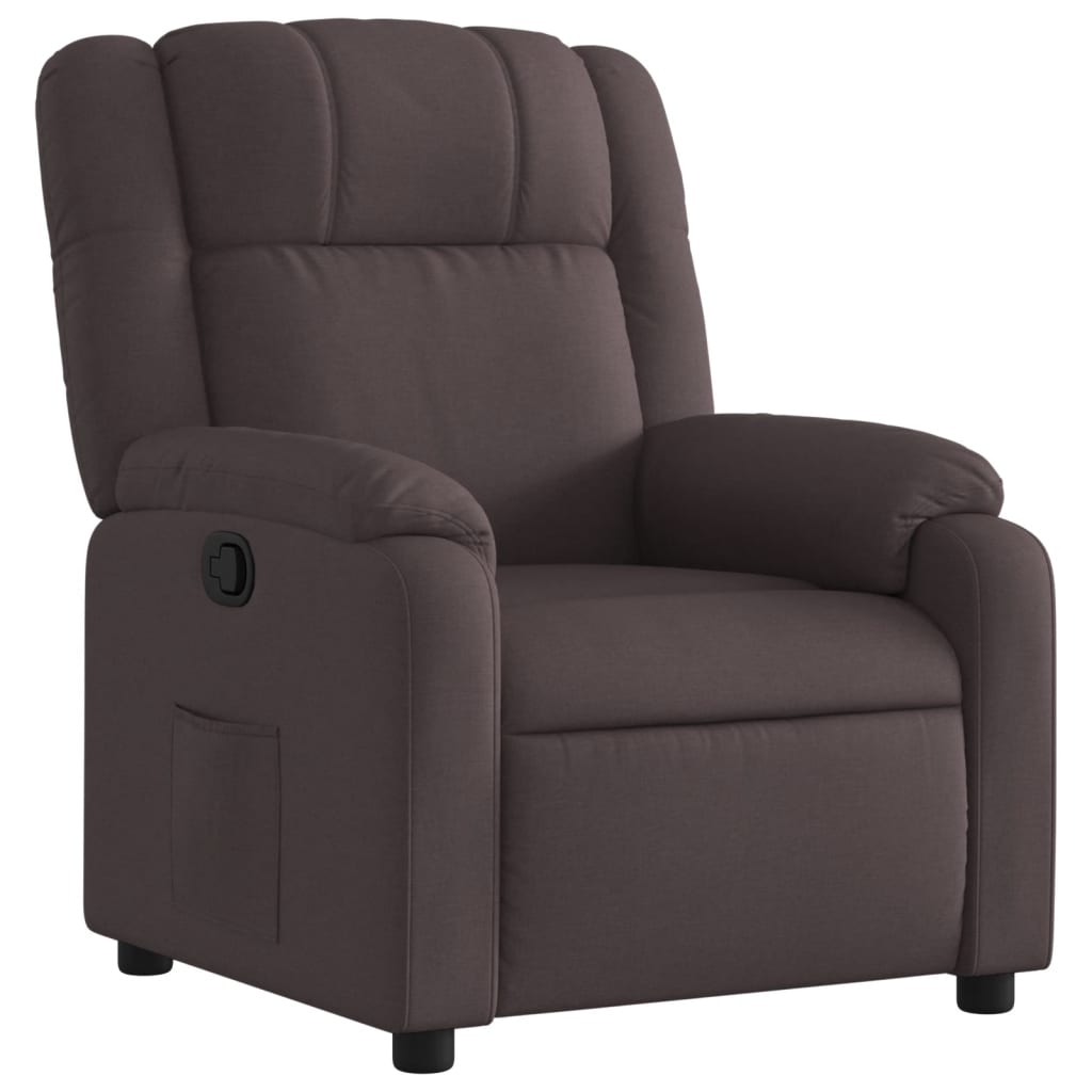 Vidaxl fauteuil verstelbaar stof donkerbruin