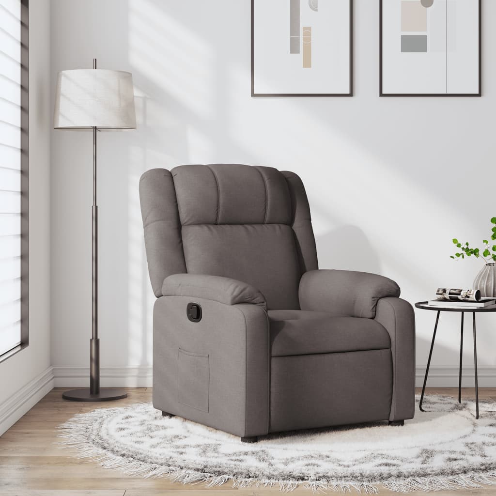 Vidaxl fauteuil verstelbaar stof taupe