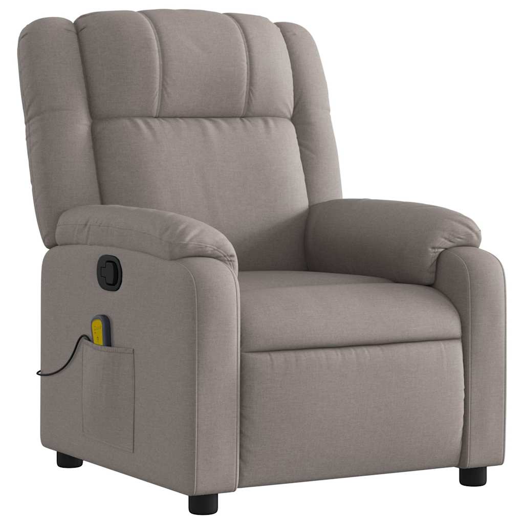 Vidaxl massagestoel verstelbaar stof taupe