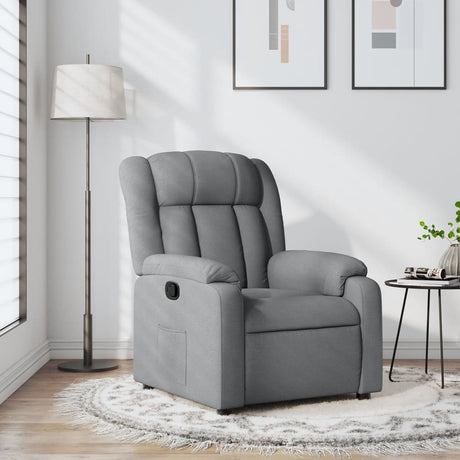 Vidaxl fauteuil verstelbaar stof lichtgrijs