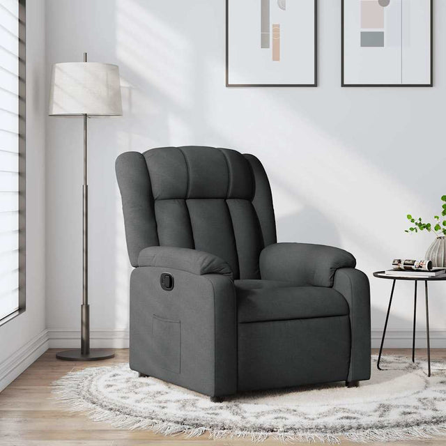 Vidaxl fauteuil verstelbaar stof donkergrijs