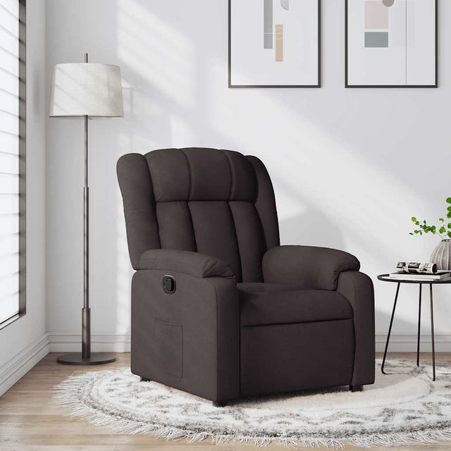 Vidaxl fauteuil verstelbaar stof donkerbruin