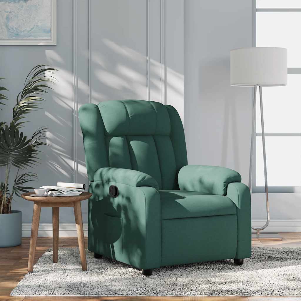 Vidaxl fauteuil verstelbaar stof donkergroen