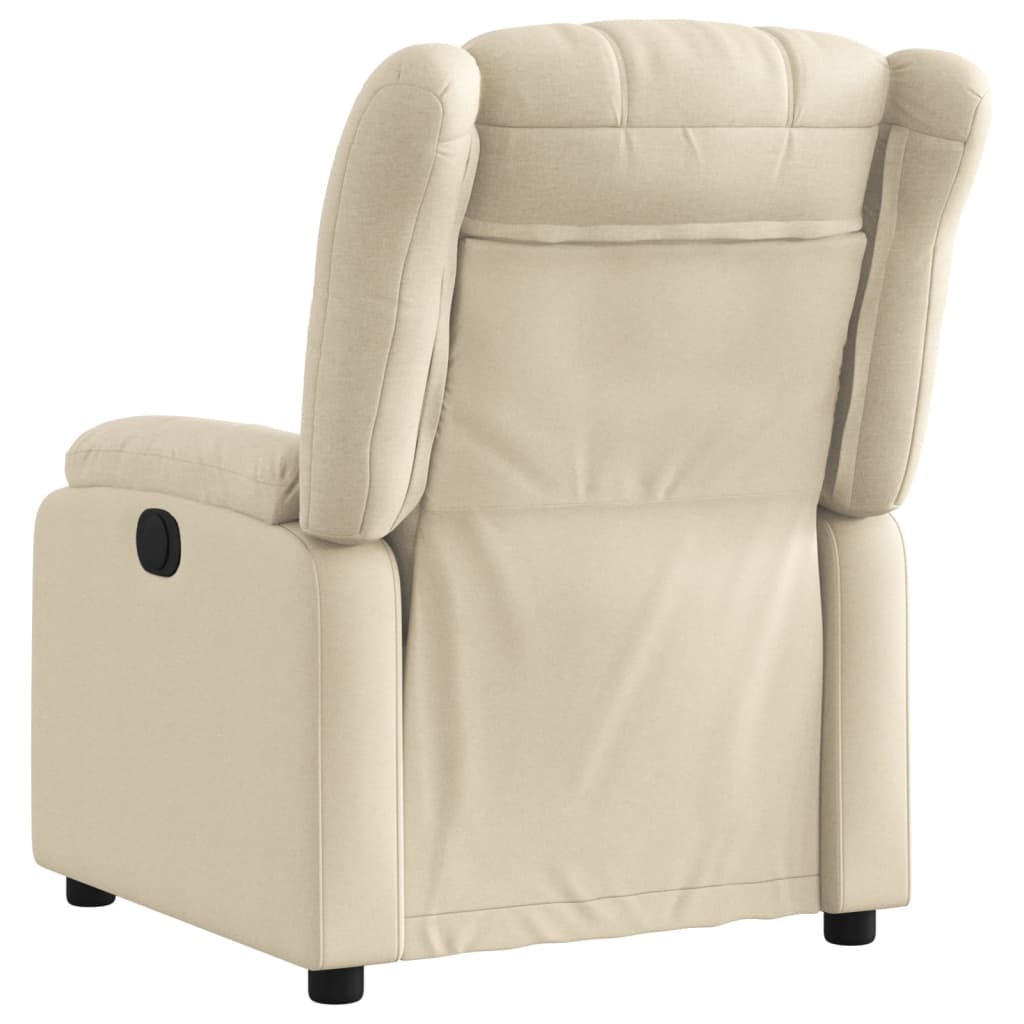 Vidaxl fauteuil verstelbaar stof crèmekleurig