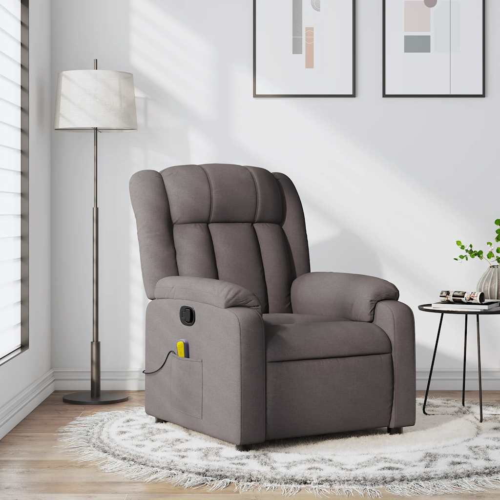 Vidaxl massagestoel verstelbaar stof taupe