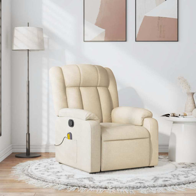 Vidaxl massagestoel verstelbaar stof crèmekleurig