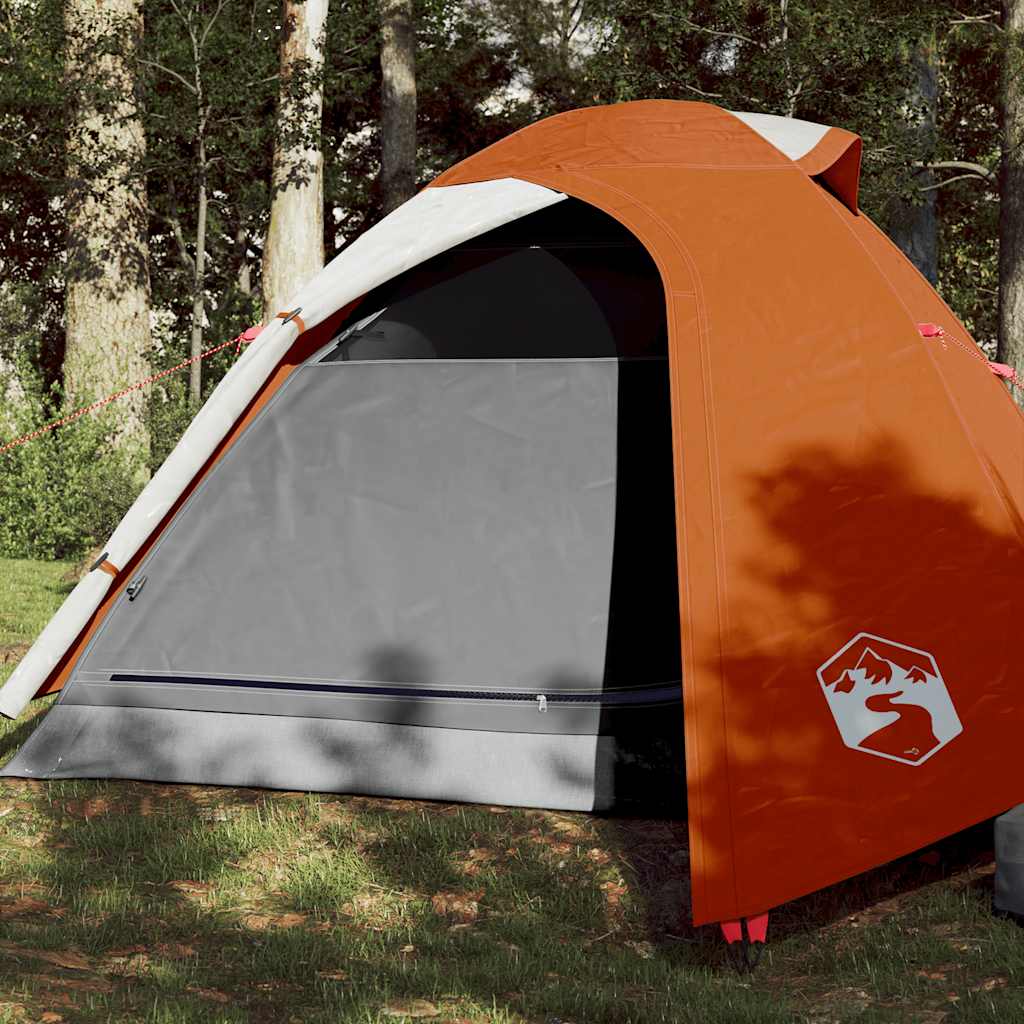 Vidaxl dome tente 3 personnes étanche gris et orange