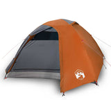 Vidaxl Dome Stan 4-Person Waterproof Grey and Orange