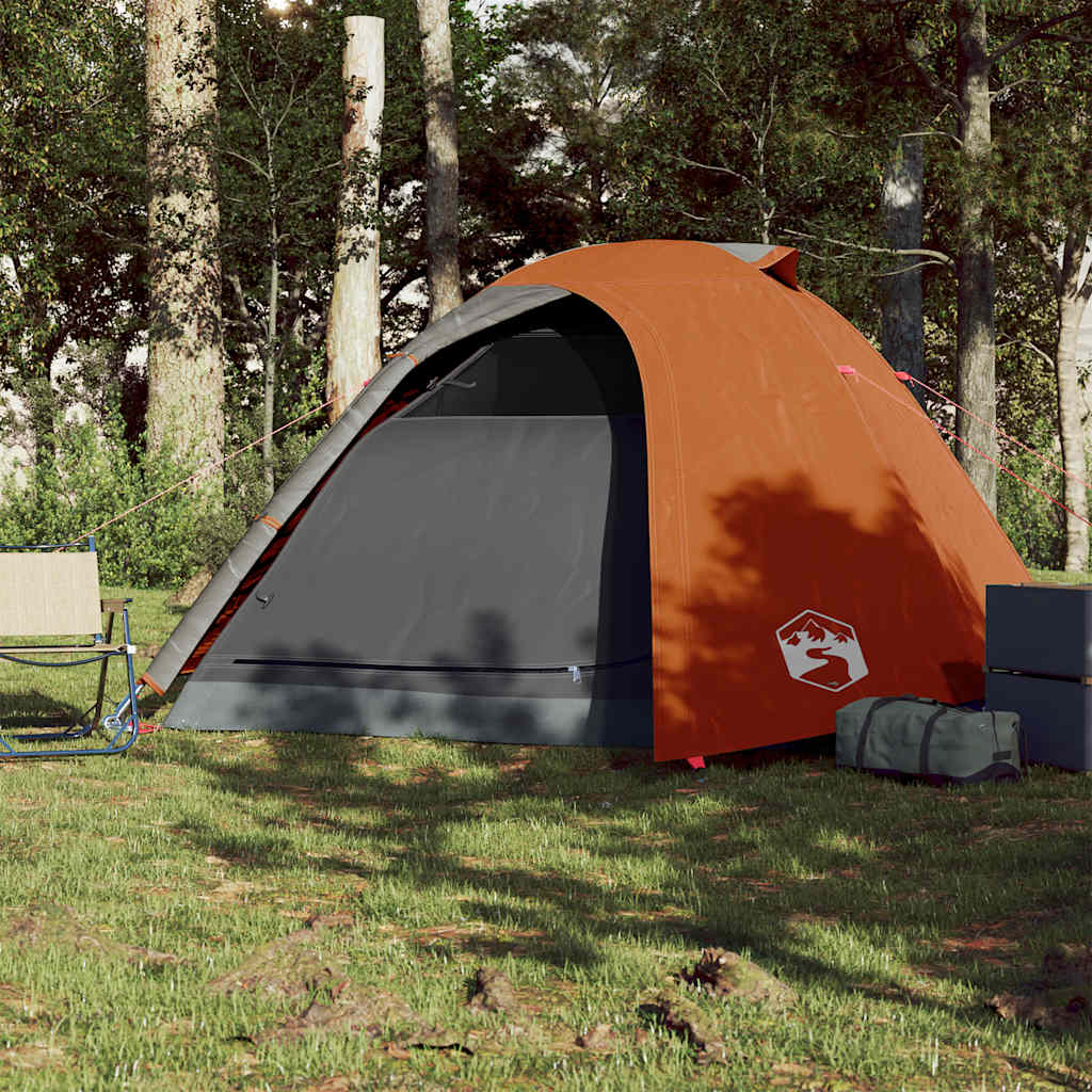 Vidaxl Dome tent 4-person waterproof gray and orange