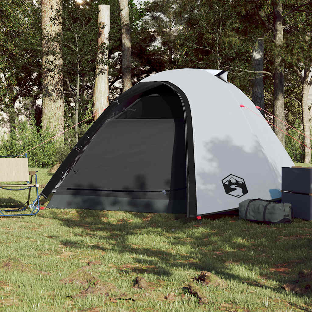 Vidaxl dome tente 4 personnes imperméables tissu damnant blanc