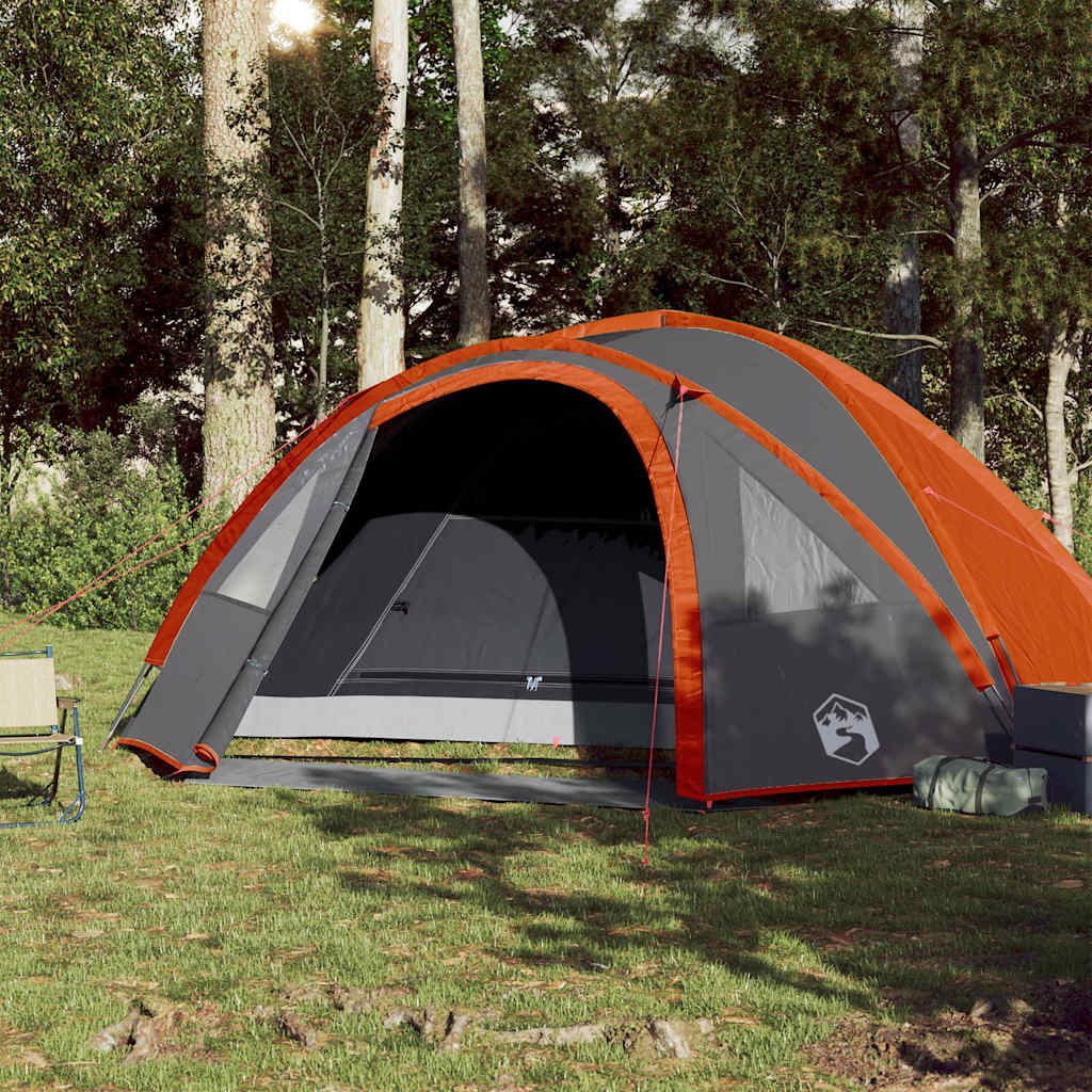 Vidaxl Dome tent 4-person waterproof gray and orange