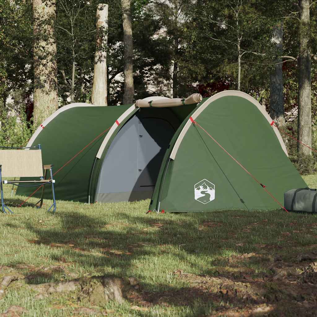 Vidaxl Tunnel Tent Green impermeabile per 4 persone