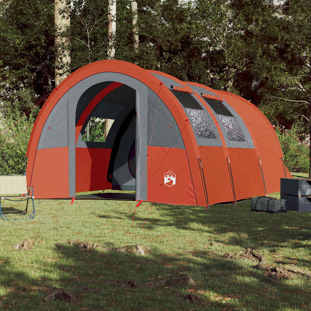 Vidaxl Tunnel Tent à 4 personnes étanche gris et orange