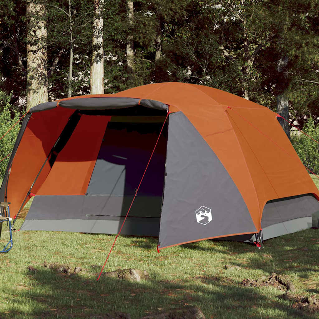 Vidaxl family with Luifel 6-person waterproof gray and orange