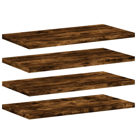 Vidaxl wandschappen 4 st 40x20x1,5 cm bewerkt hout gerookt eikenkleur