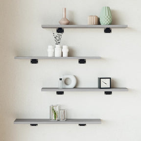 Vidaxl wandschappen 4 st 60x10x1,5 cm bewerkt hout grijs sonoma eiken