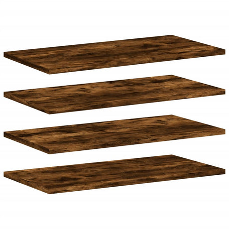 Vidaxl wandschappen 4 st 60x20x1,5 cm bewerkt hout gerookt eikenkleur