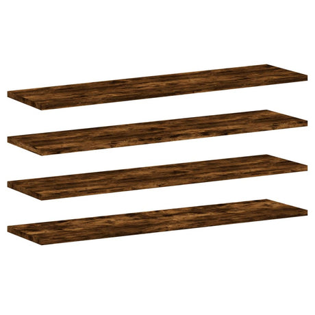 Vidaxl wandschappen 4 st 80x20x1,5 cm bewerkt hout gerookt eikenkleur