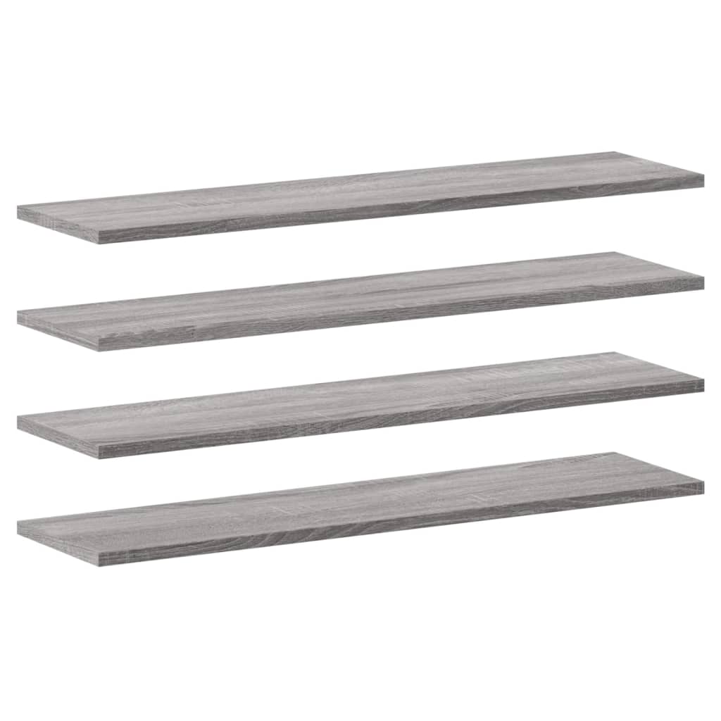 Vidaxl wandschappen 4 st 80x20x1,5 cm bewerkt hout grijs sonoma eiken