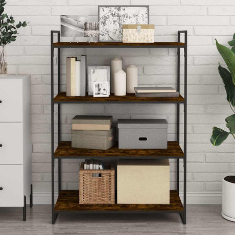 Vidaxl wandschappen 4 st 80x40x1,5 cm bewerkt hout gerookt eikenkleur