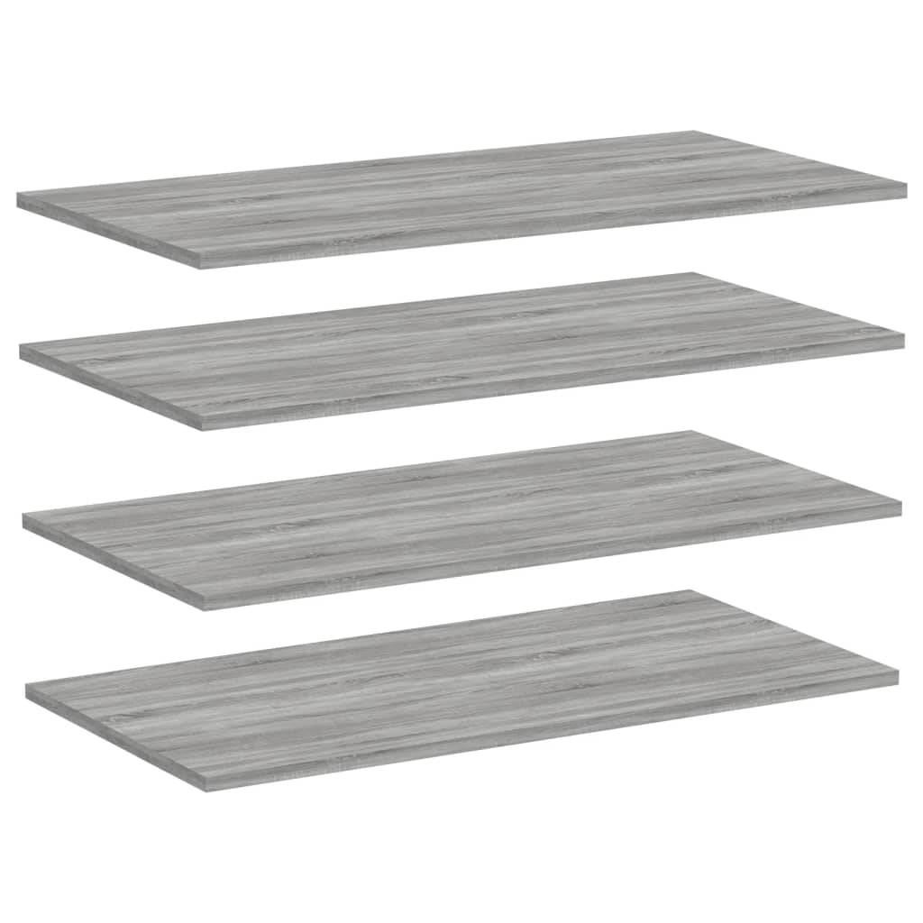Vidaxl wandschappen 4 st 80x40x1,5 cm bewerkt hout grijs sonoma eiken