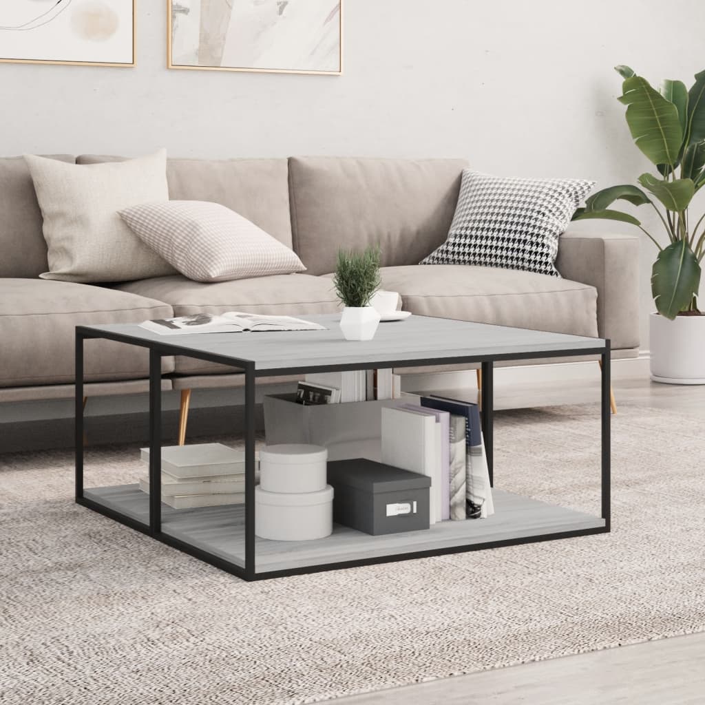 Vidaxl wandschappen 4 st 80x40x1,5 cm bewerkt hout grijs sonoma eiken