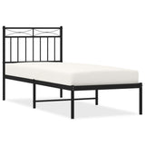 Vidaxl bedframe met hoofdbord metaal zwart 80x200 cm