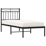 Vidaxl bedframe met hoofdbord metaal zwart 80x200 cm