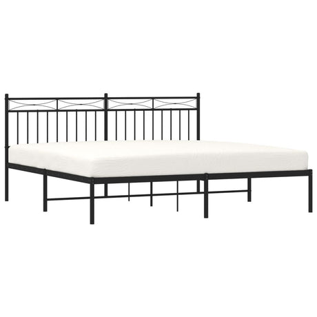 Vidaxl bedframe met hoofdbord metaal zwart 180x200 cm
