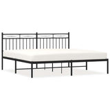 Vidaxl bedframe met hoofdbord metaal zwart 183x213 cm