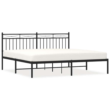 Vidaxl bedframe met hoofdbord metaal zwart 183x213 cm