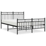 Vidaxl bedframe met hoofd- en voeteneinde metaal zwart 135x190 cm